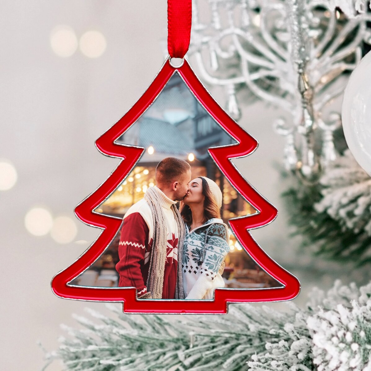 Décoration de sapin personnalisée avec une photo - modèle Bradut