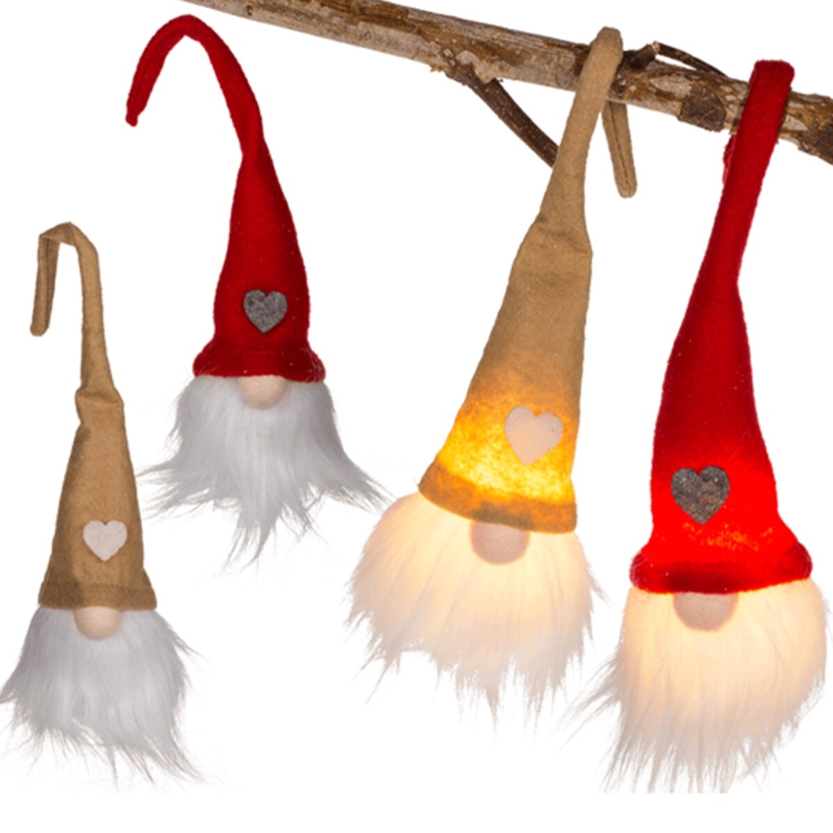 Décoration de Noël Spiridus en agate avec des petites lumières