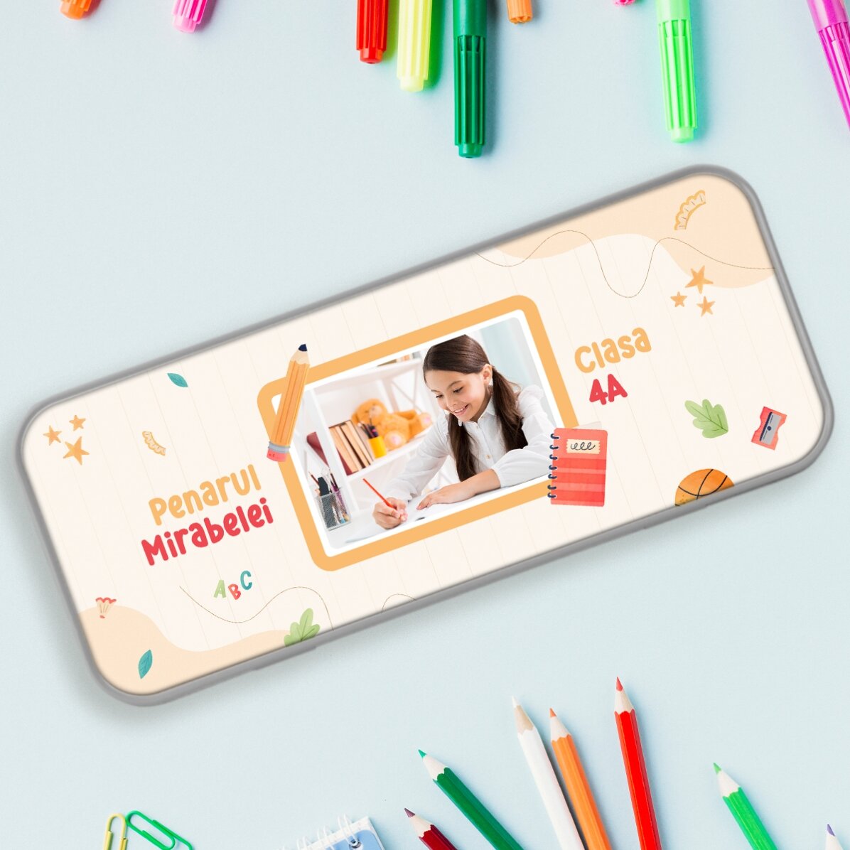 Trousse personnalisée avec une photo et le prénom de votre enfant
