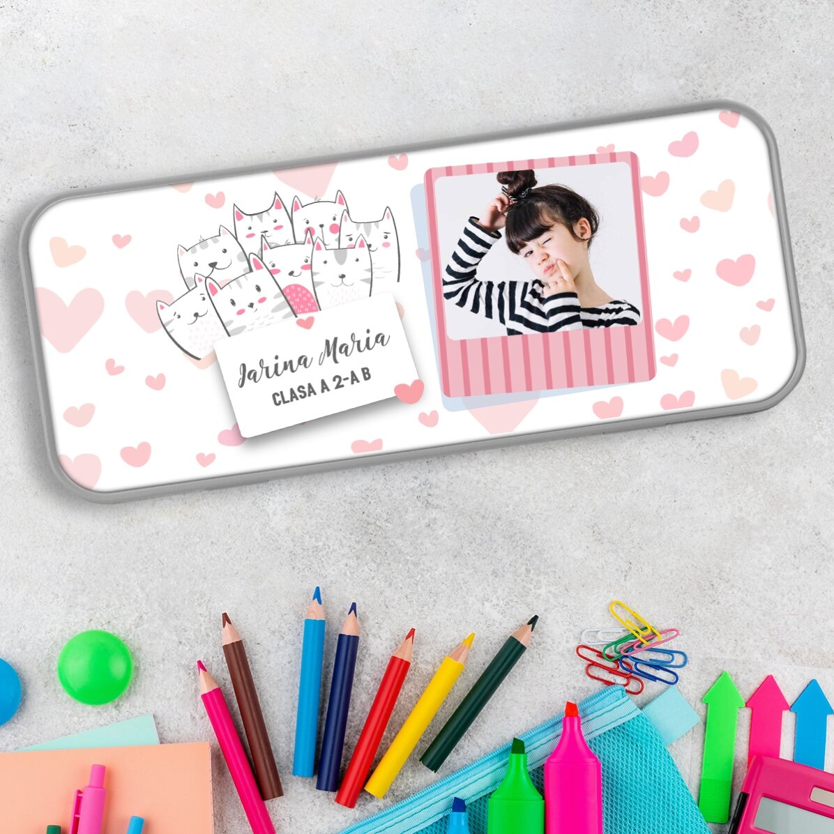 Trousse personnalisée avec une photo et un texte - Kitty