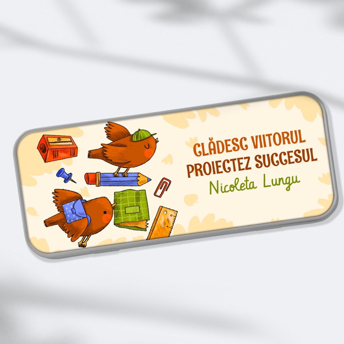 Trousse personnalisée avec inscription - Learning birds