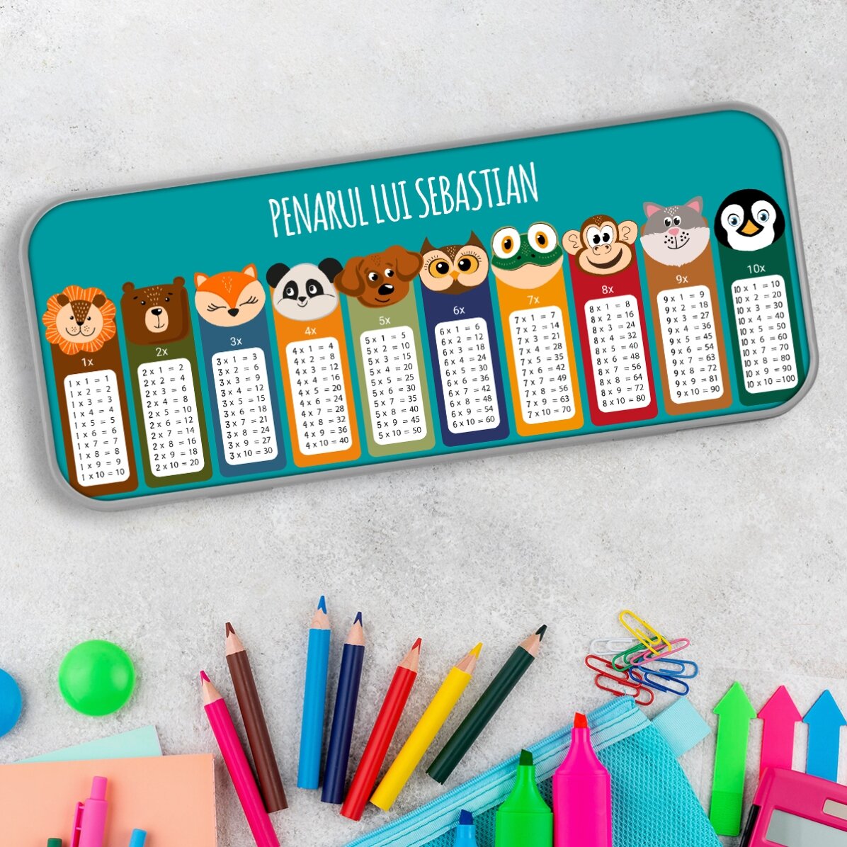 Trousse personnalisée avec inscription - Table de multiplication