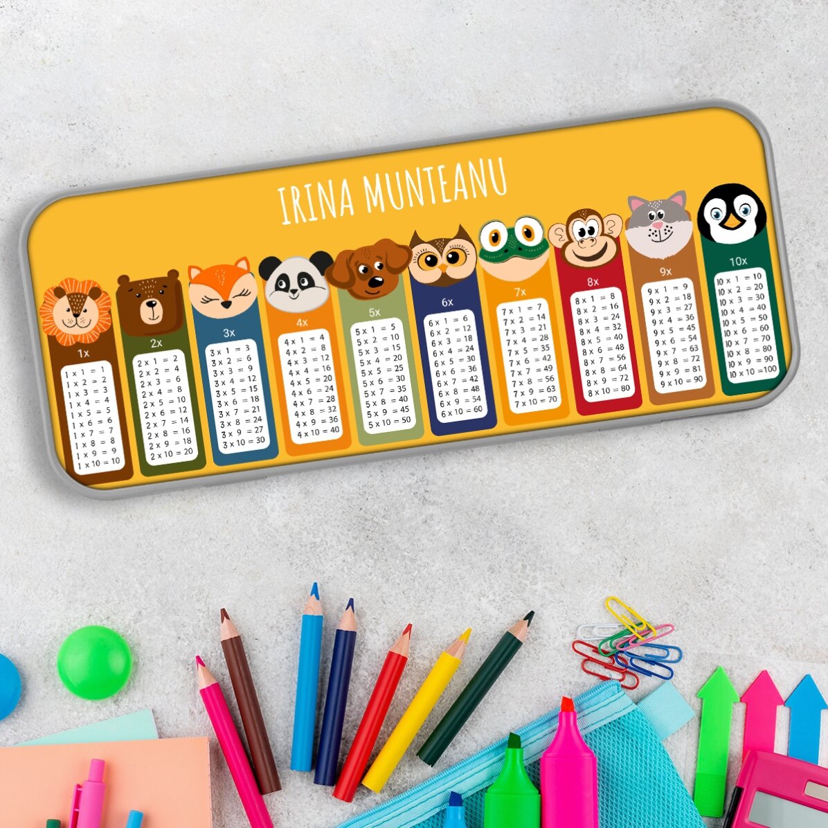 Trousse personnalisée avec inscription - Table de multiplication