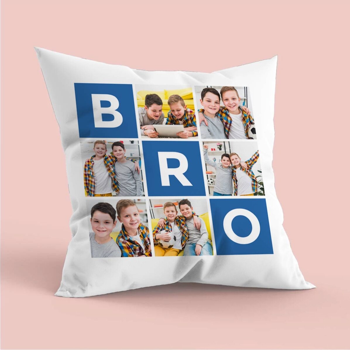 Coussin personnalisé avec 6 photos et un message - Family