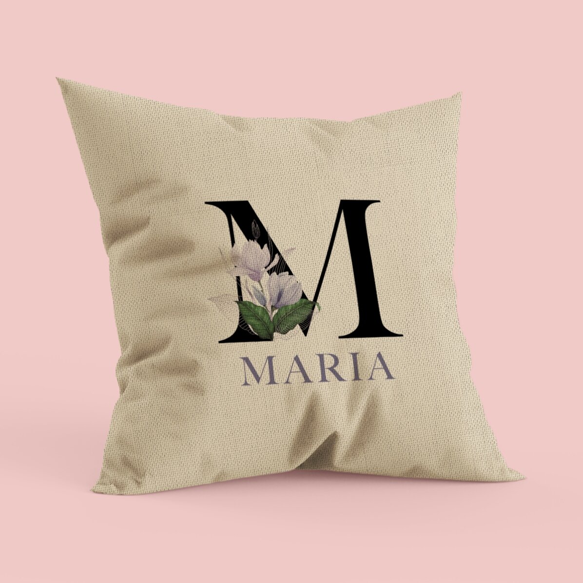 Coussin personnalisé avec une initiale et un prénom - À