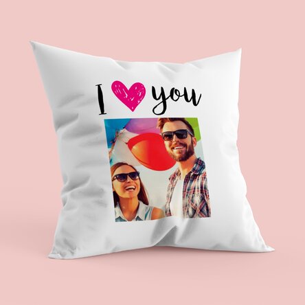 Coussin personnalisé avec une photo - I love you