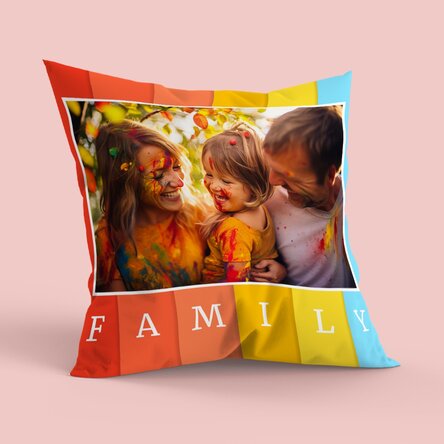 Coussin personnalisé avec photo, grand format - Family