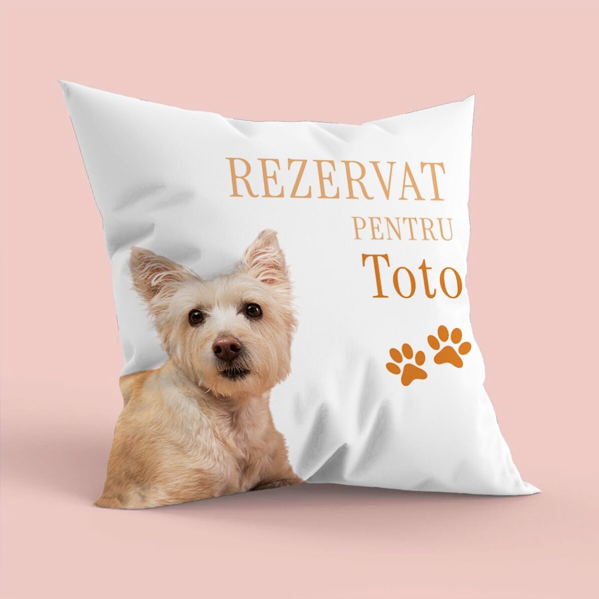 Coussin personnalisé avec la photo et le nom de votre animal préféré