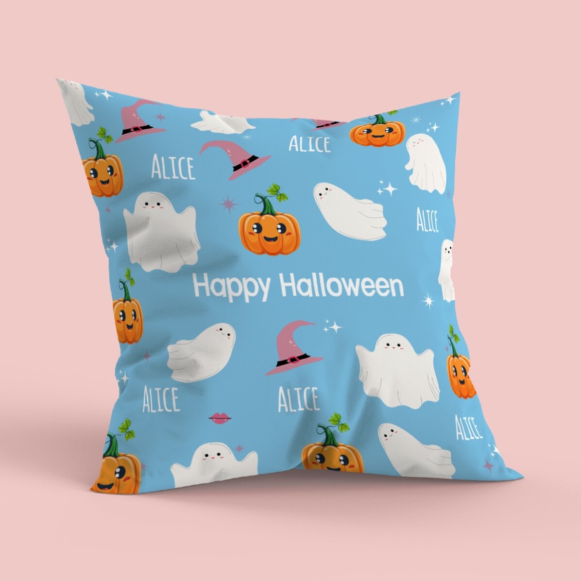 Coussin personnalisé avec inscription - Mignon Halloween