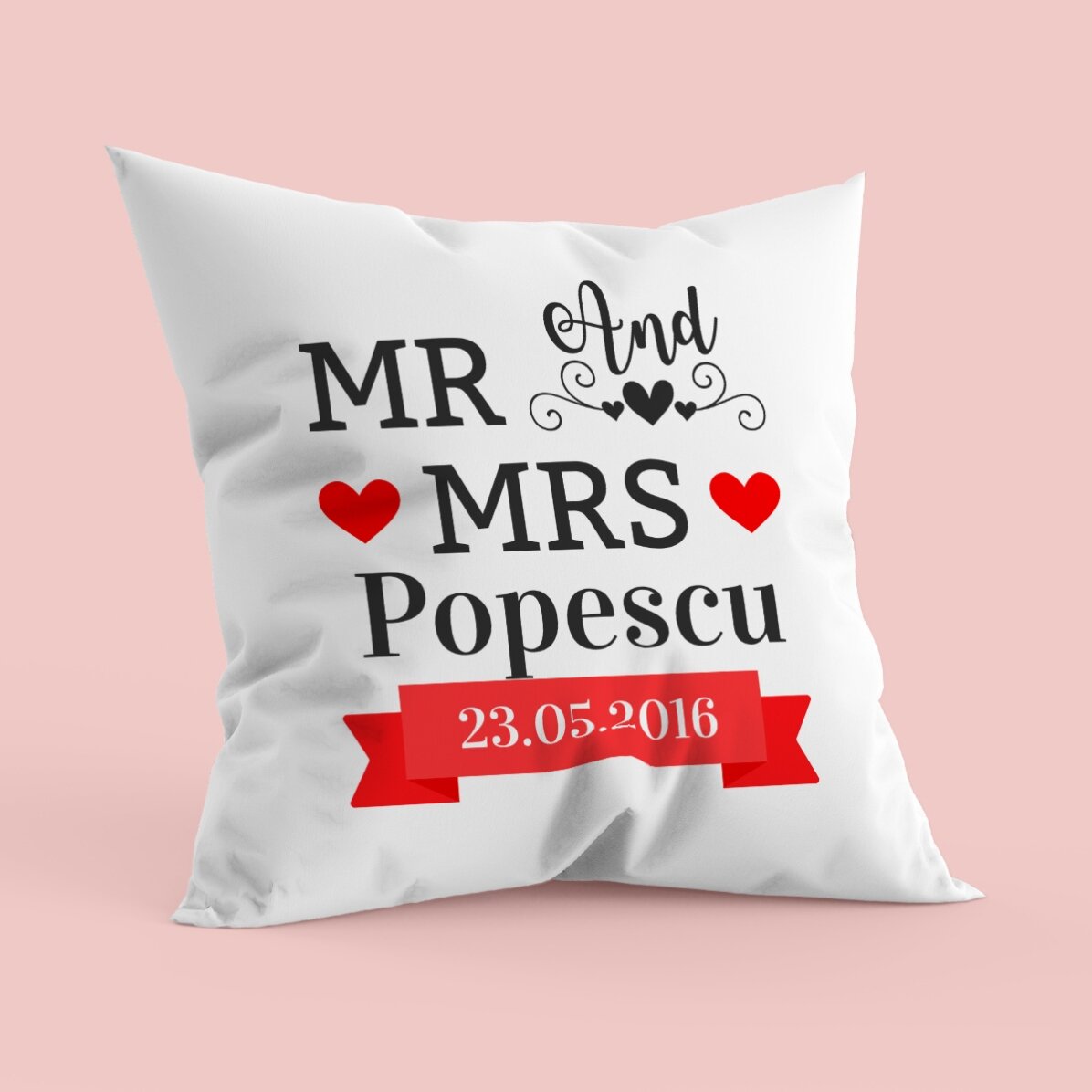 Oreiller personnalisé pour couple - Mr and Mrs