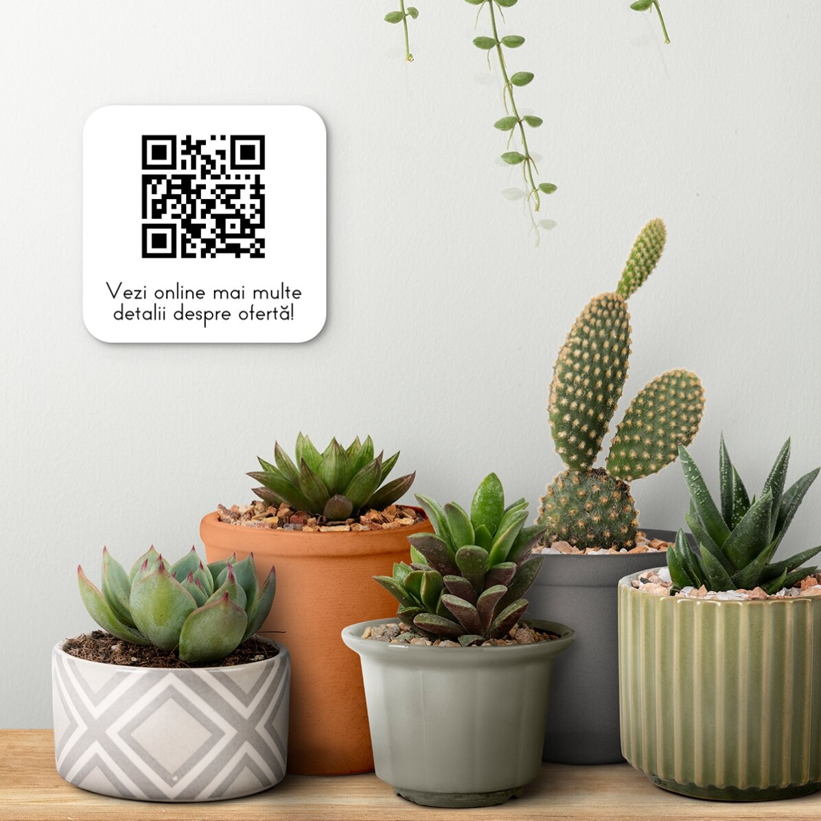 Plaquette personnalisée avec code QR et texte