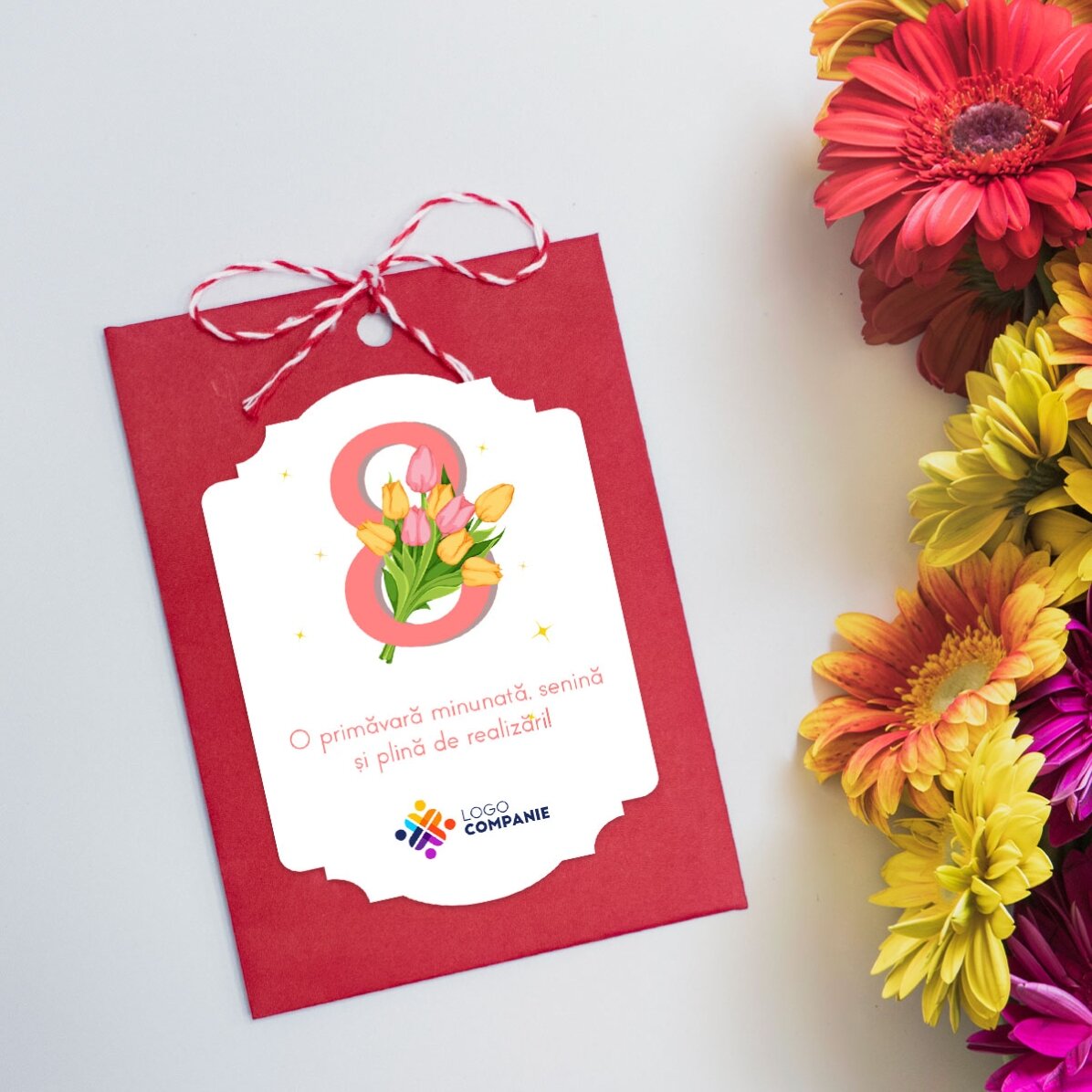 Petit sachet de graines de fleurs personnalisé avec un logo et un message - 8 mars