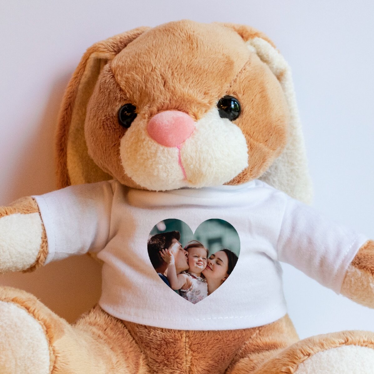 Lapin personnalisé avec une photo - Modèle « cœur »