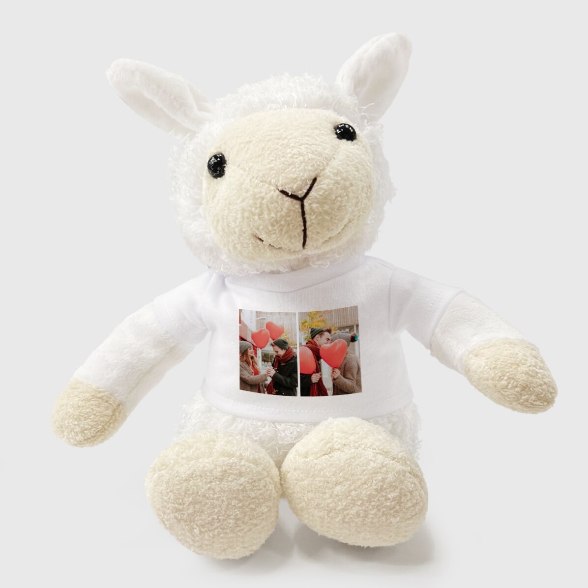 Peluche de mouton personnalisée avec 2 photos