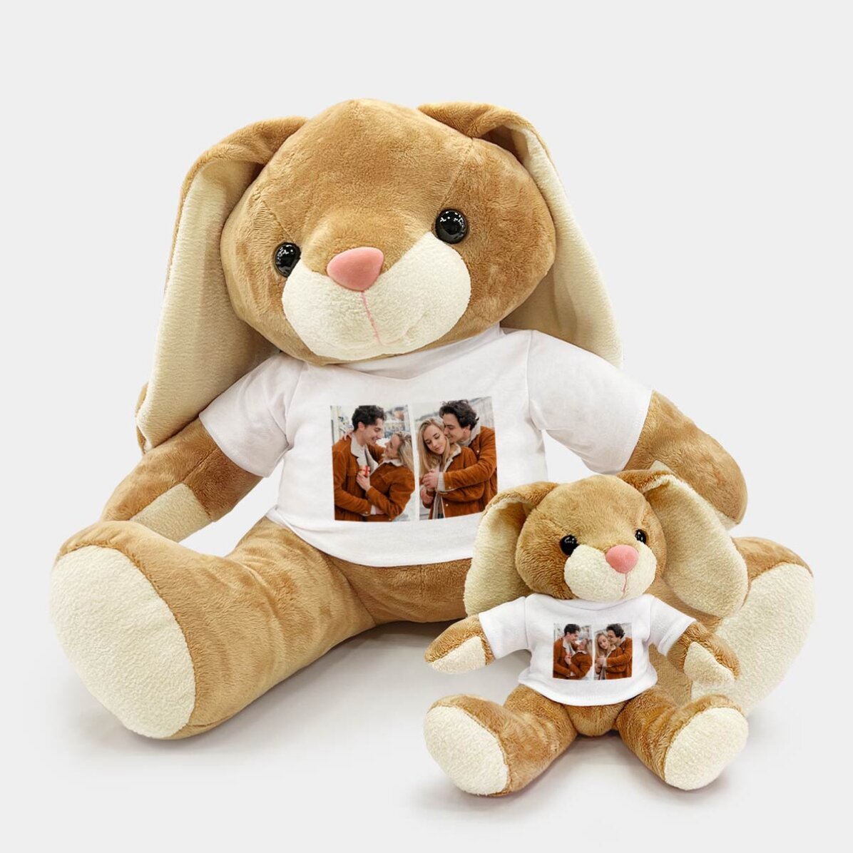 Peluche lapin personnalisée avec 2 photos