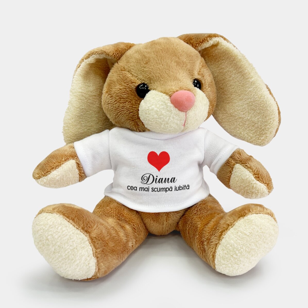 Peluche lapin personnalisée avec un petit nom affectueux