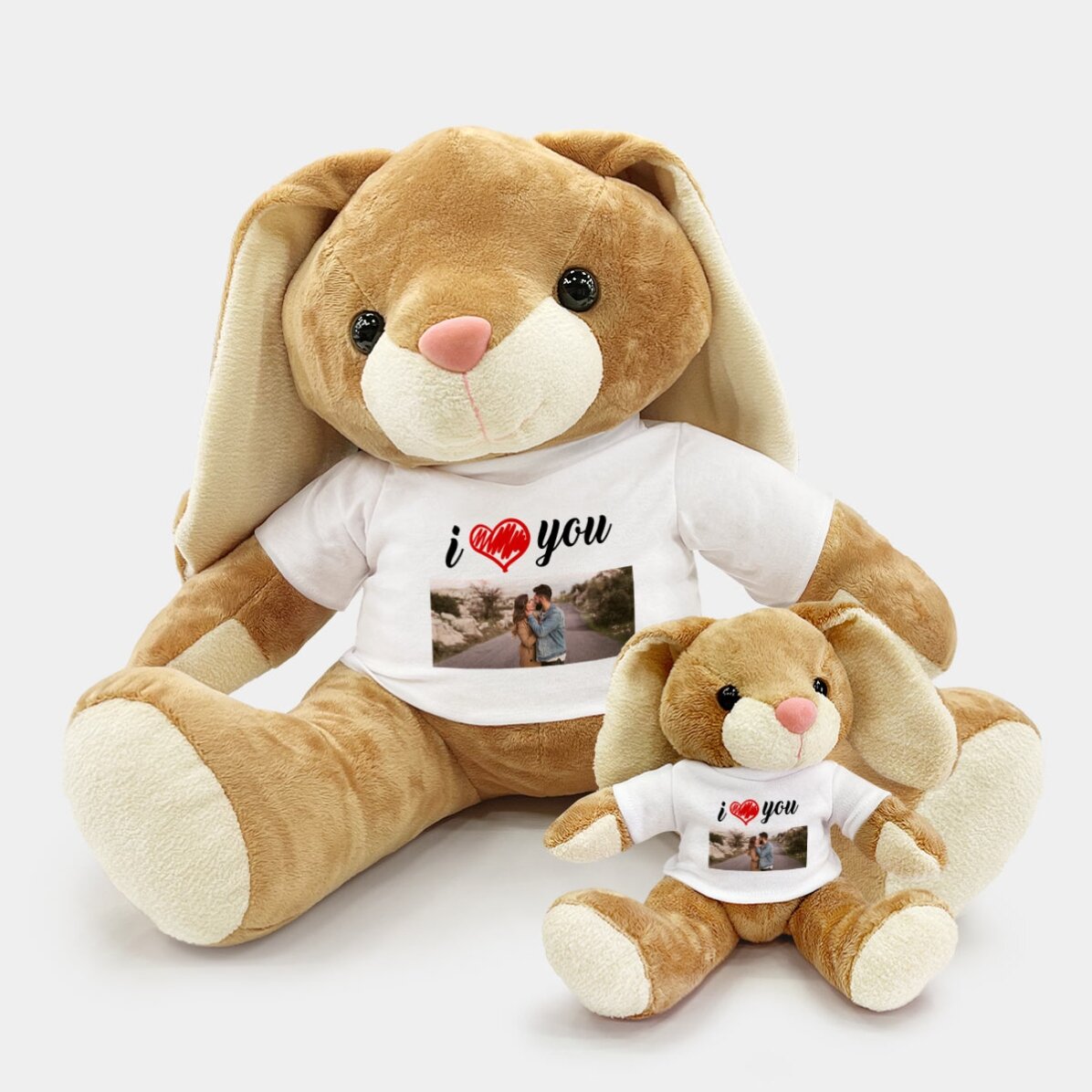 Lapin personnalisé avec une photo - « I love you »
