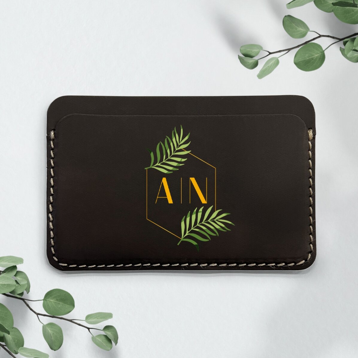 Portefeuille en cuir personnalisé, coloré et avec inscription - Gold