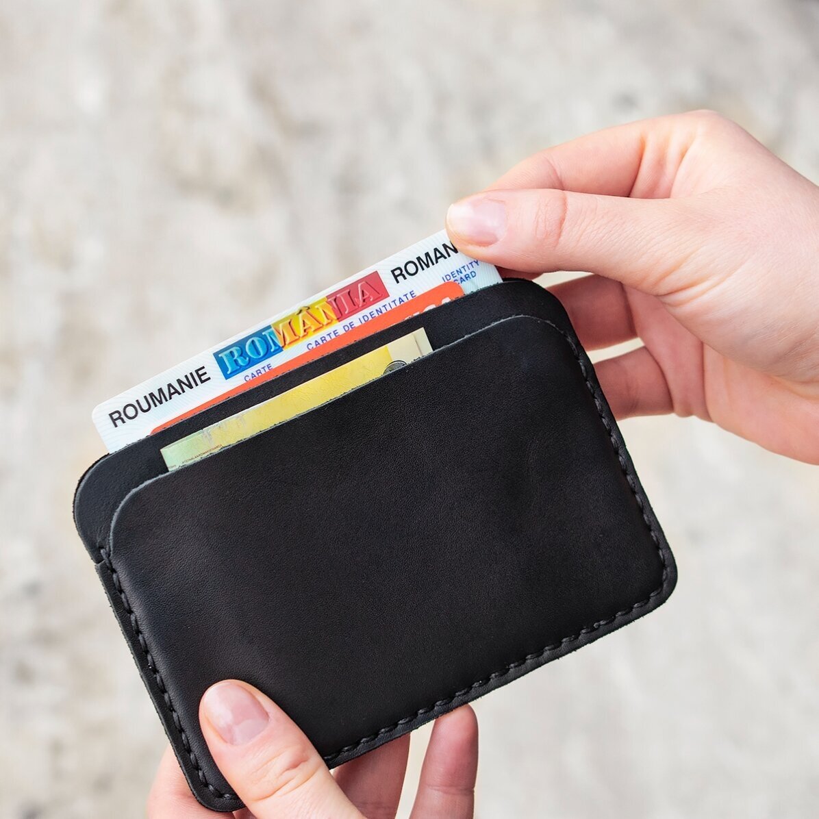 Portefeuille en cuir personnalisé avec un message - « Si tu tombes »