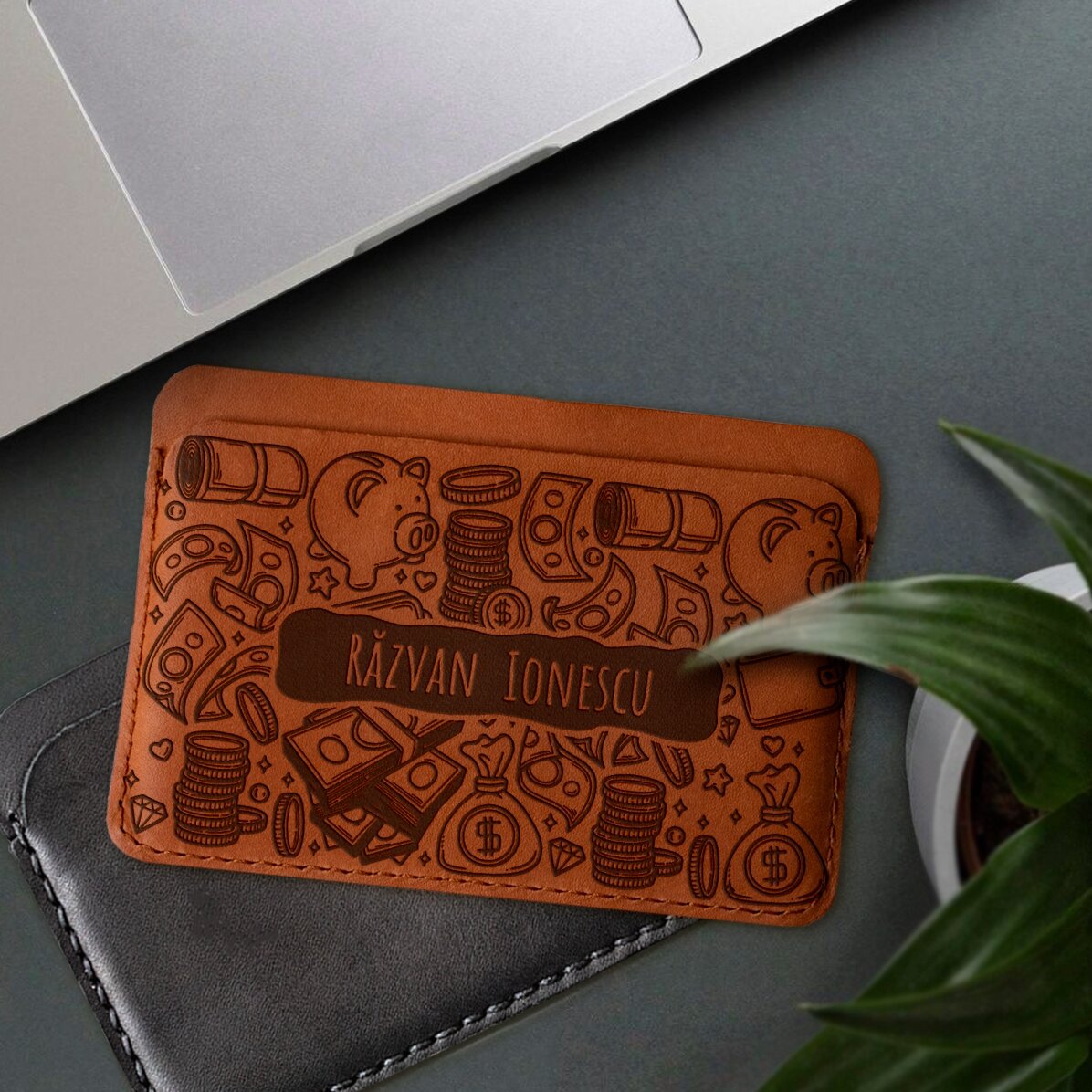 Portefeuille en cuir personnalisé avec un prénom - Money Maker