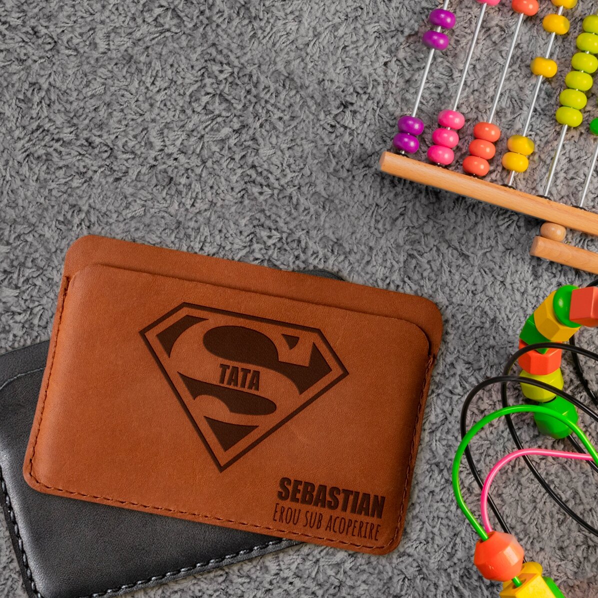 Portefeuille en cuir personnalisé avec prénom - Super TATA