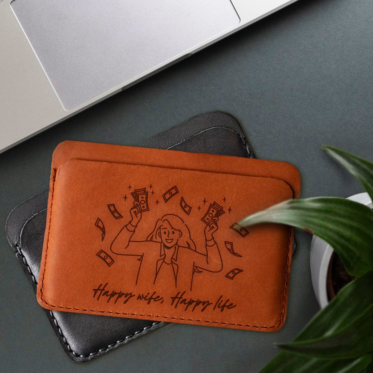 Portefeuille en cuir personnalisé avec l