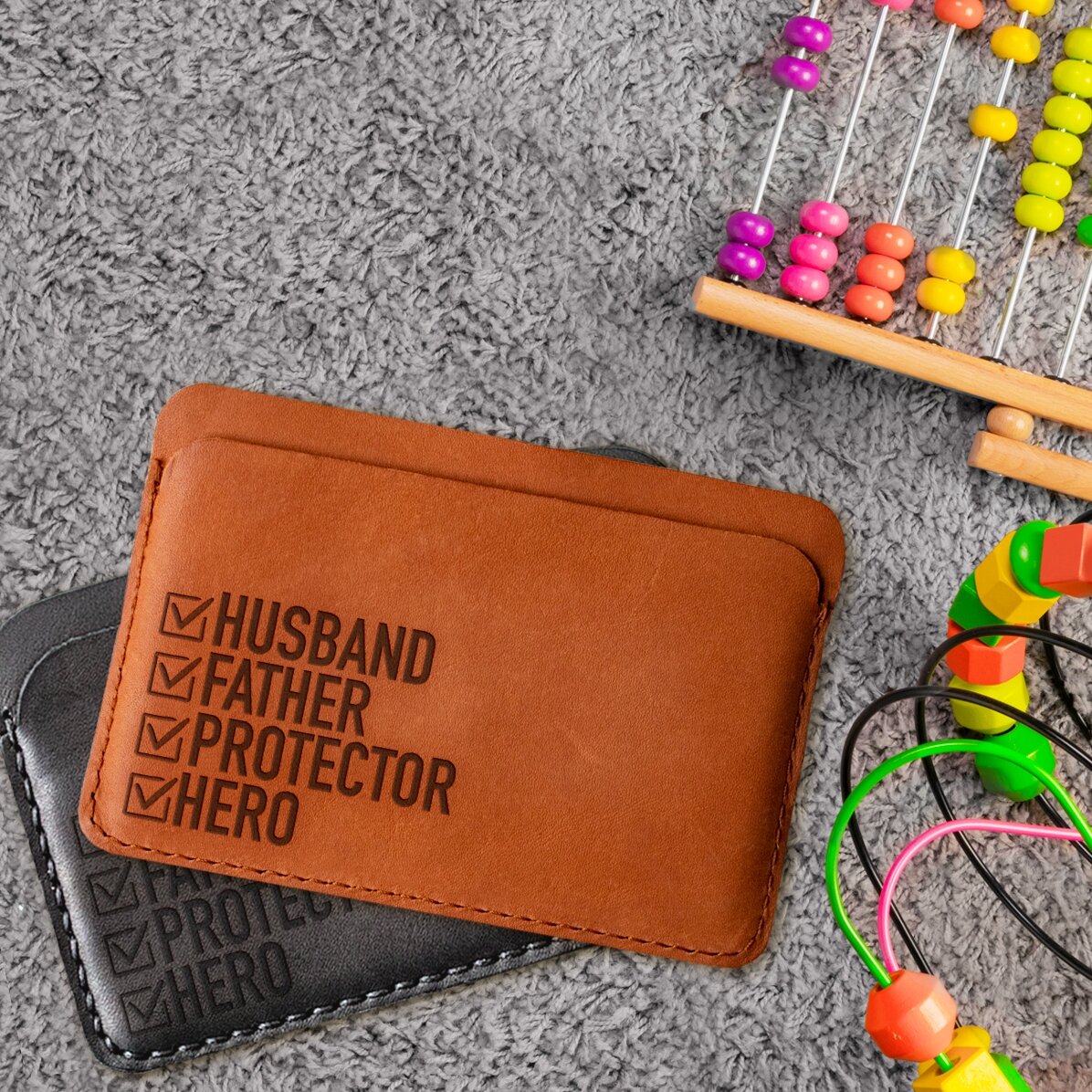 Portefeuille en cuir personnalisé avec inscription - HERO