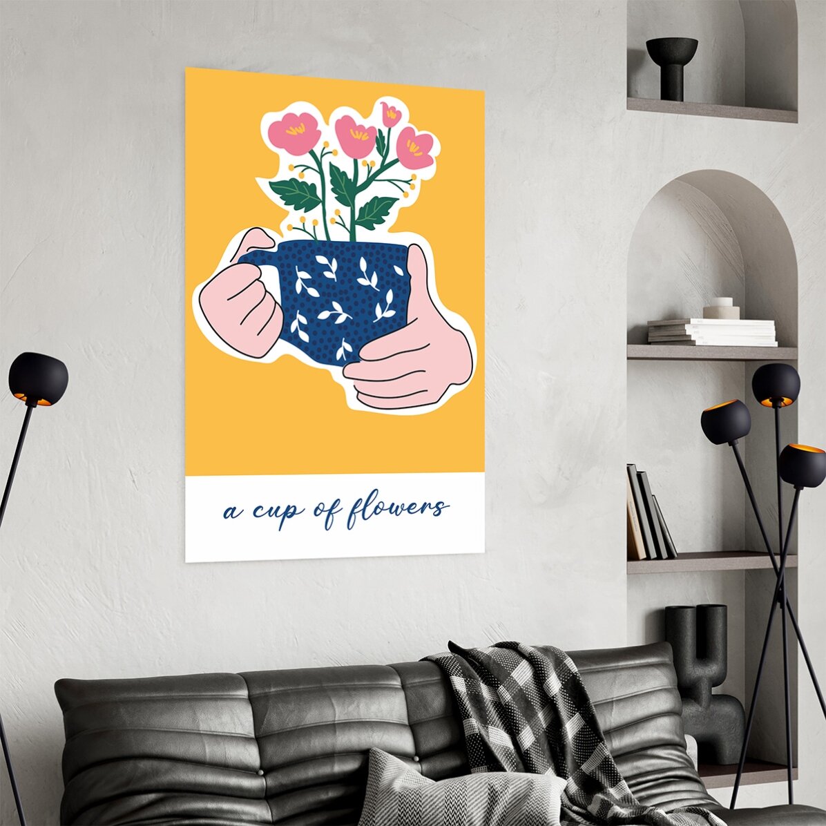 Affiche « Une tasse de fleurs »