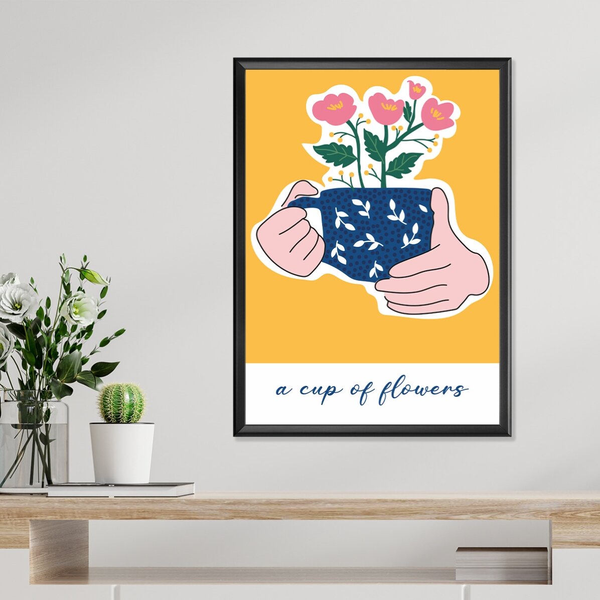 Affiche « Une tasse de fleurs »