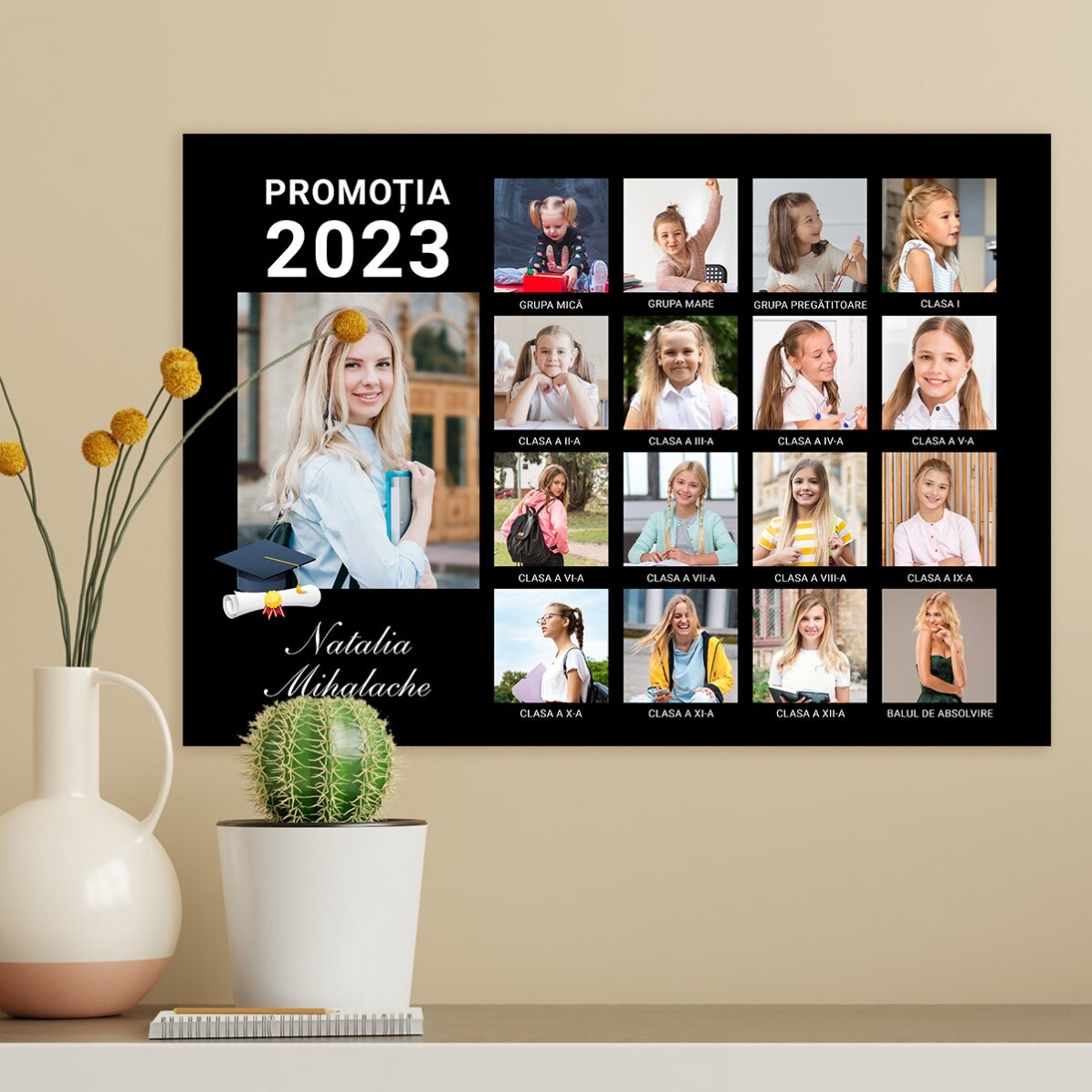 Personalised poster with 17 photos and text - Graduation