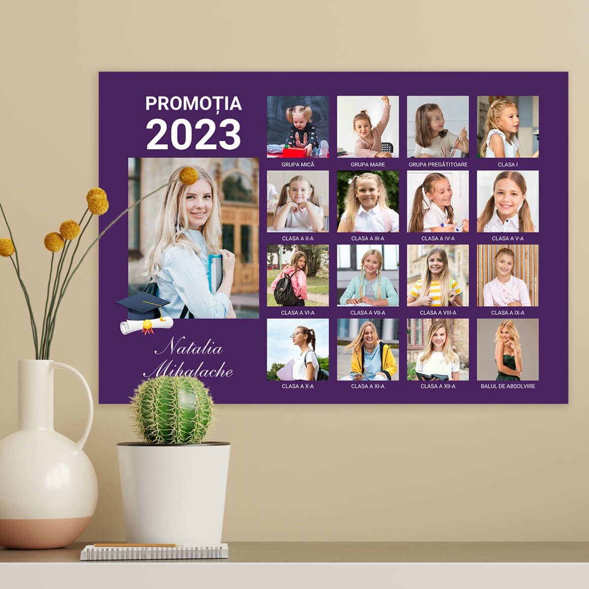 Personalised poster with 17 photos and text - Graduation