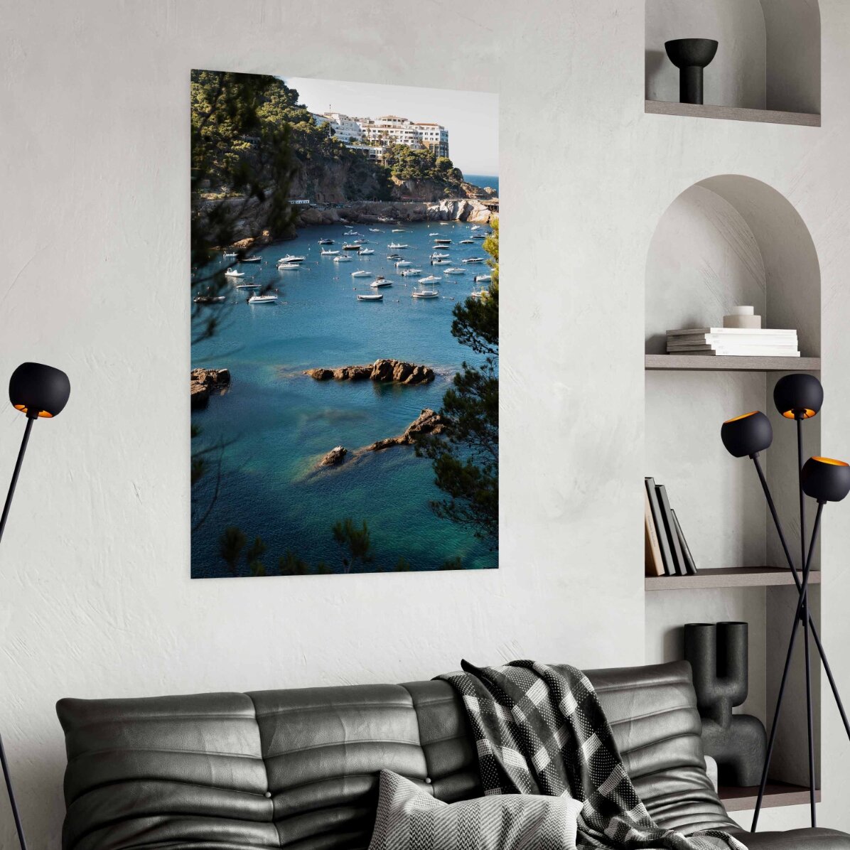 Affiche de golf avec des bateaux