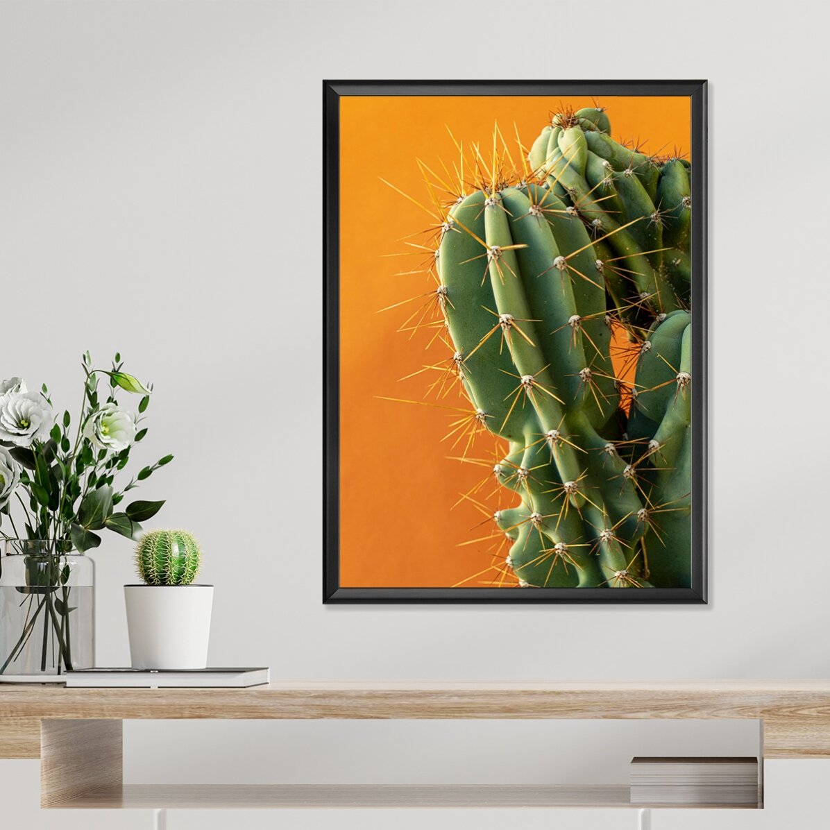 Affiche « Cactus » sur fond coloré