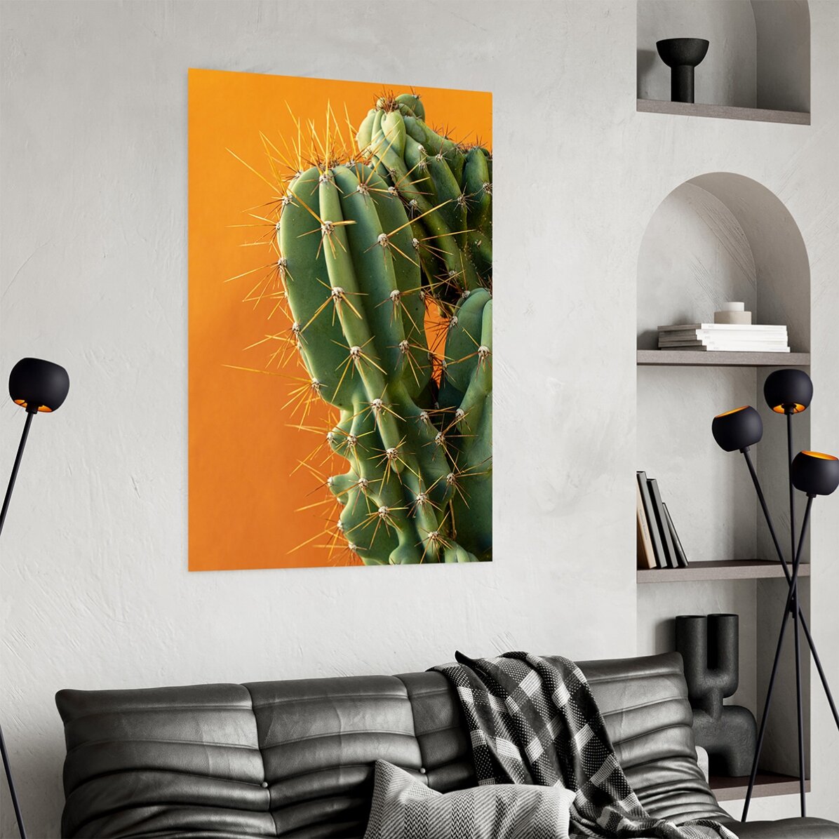 Affiche « Cactus » sur fond coloré