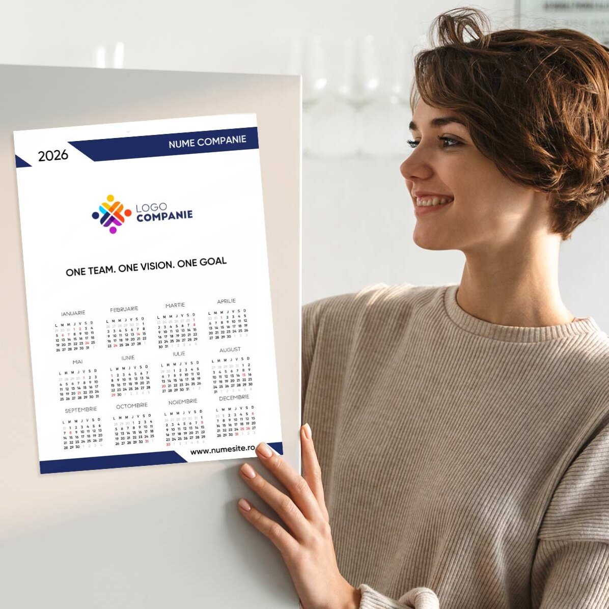 Affiche-calendrier personnalisée avec logo et message