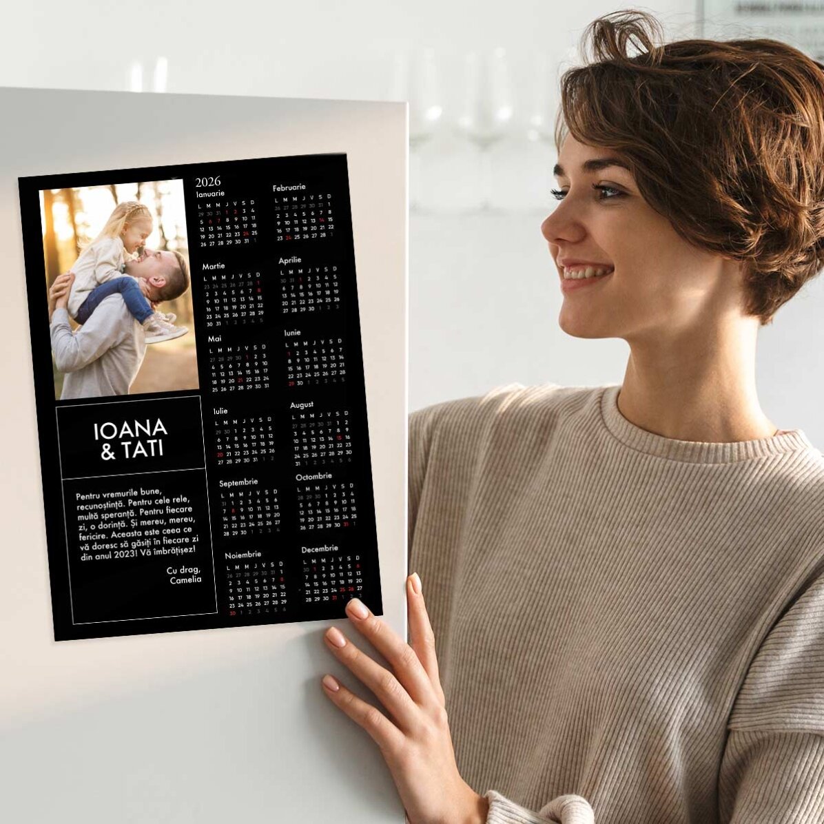Affiche-calendrier personnalisée avec une photo et un message