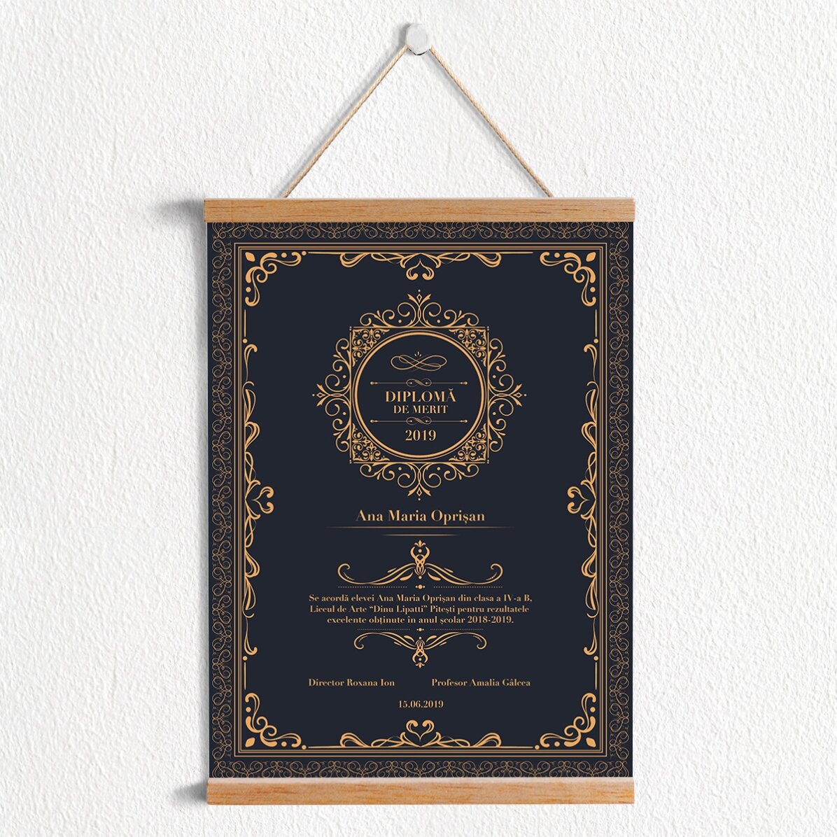 Affiche personnalisée avec accroche-vêtements - Diplôme