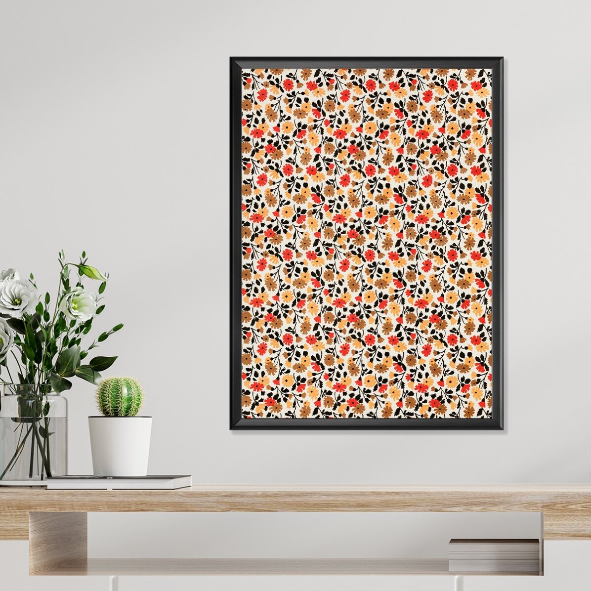 Affiche « Fleurs rouges et jaunes »