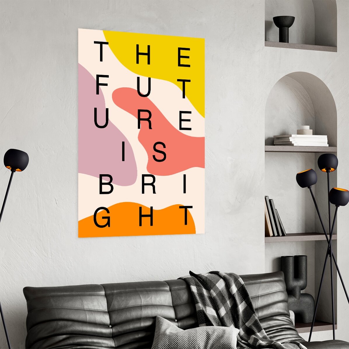 Affiche « Future is bright », touches de couleur
