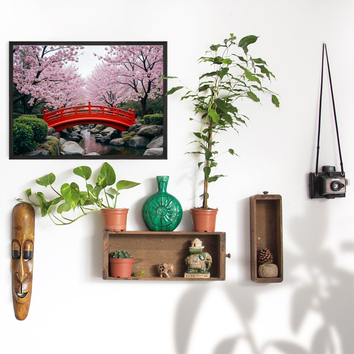 Affiche « Jardin japonais » - Cerisiers en fleurs