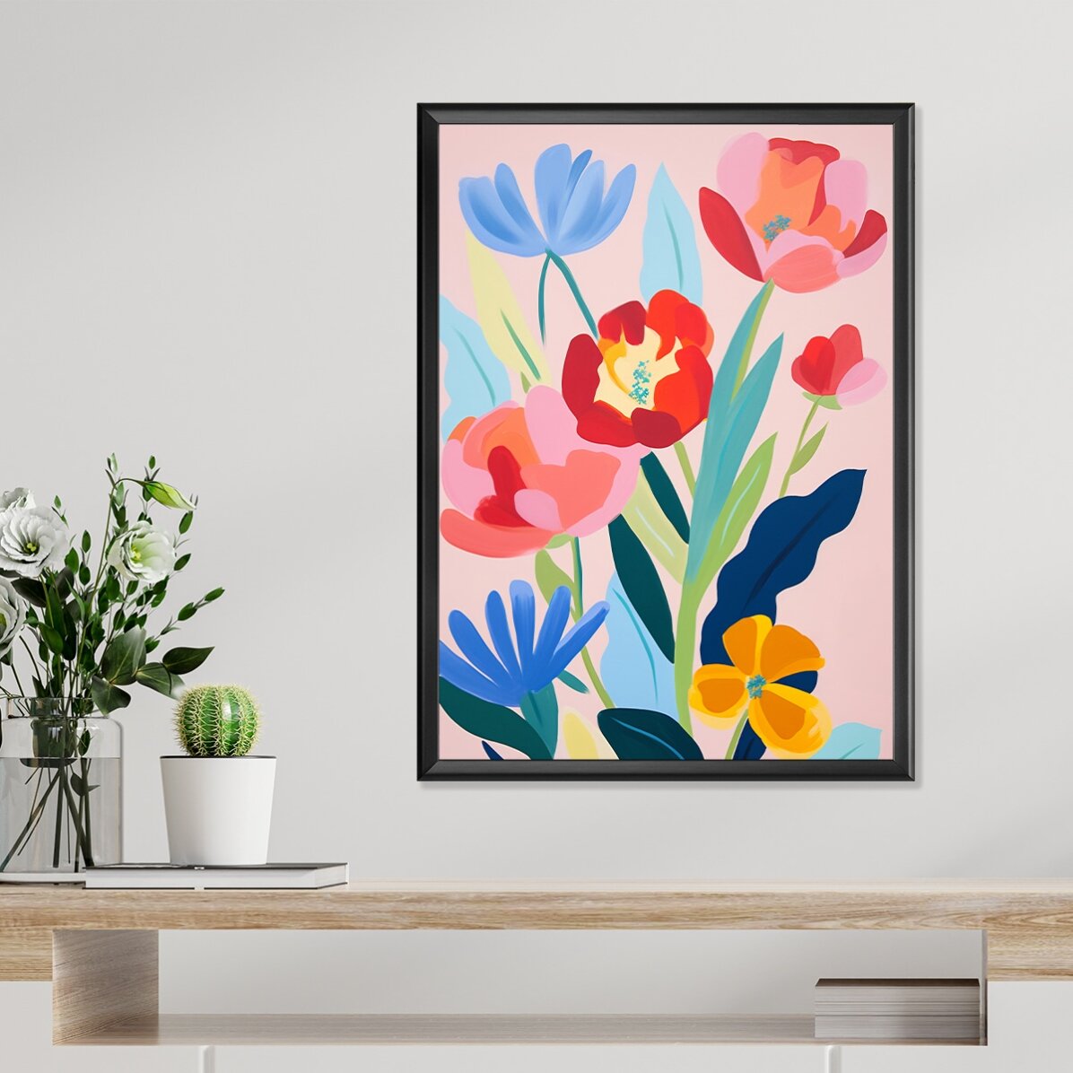 Affiche : illustration de fleurs colorées, dessinées 2