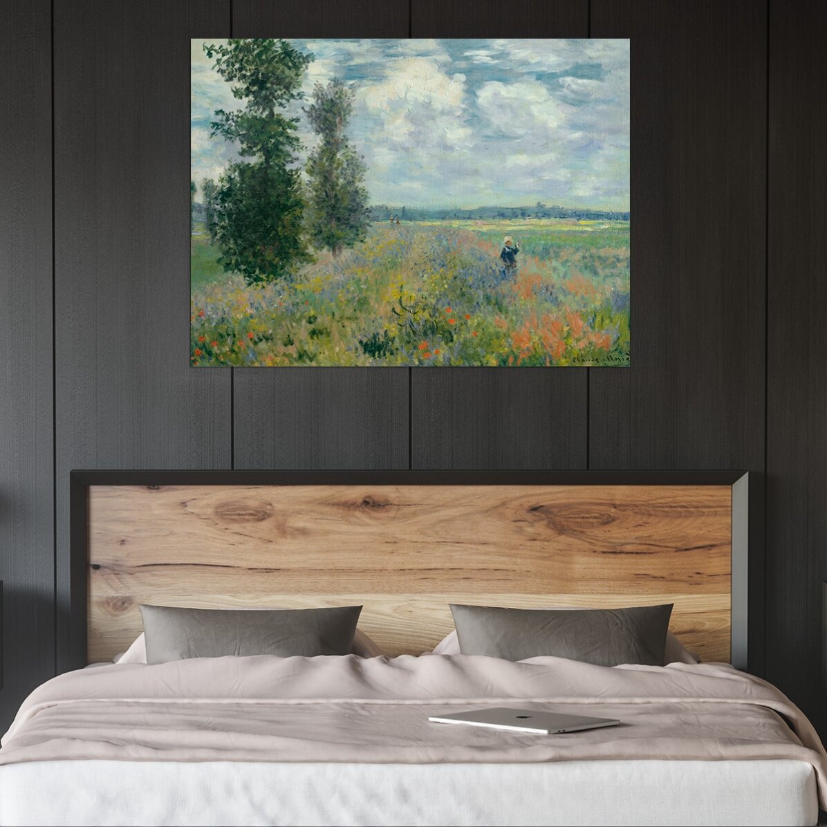 Affiche au format paysage - Claude Monet, Champ de coquelicots près d