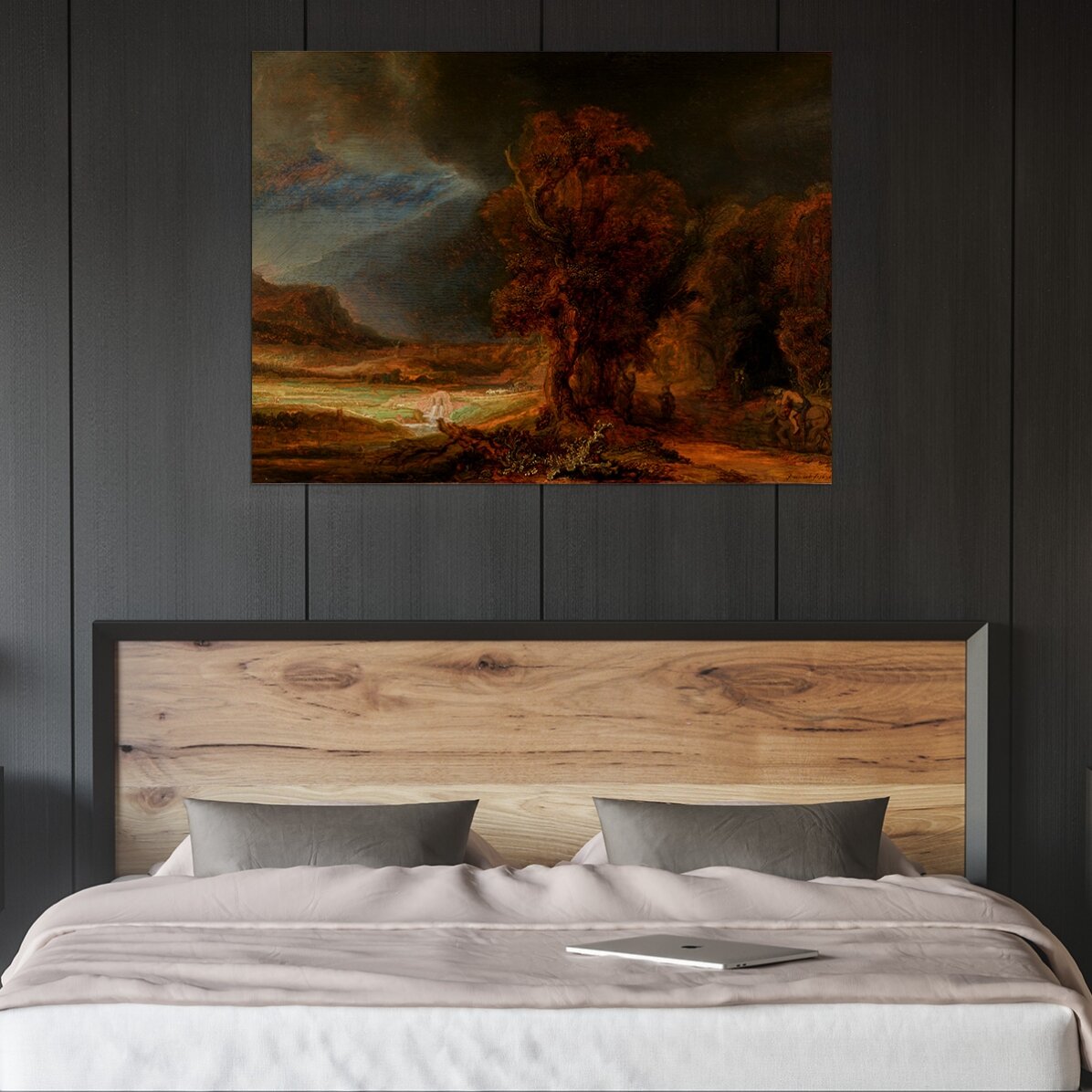 Affiche au format paysage - Rembrandt van Rijn - Paysage avec le bon Samaritain, 1638