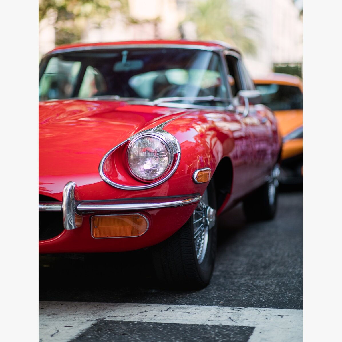 Affiche « Voiture rouge vintage »