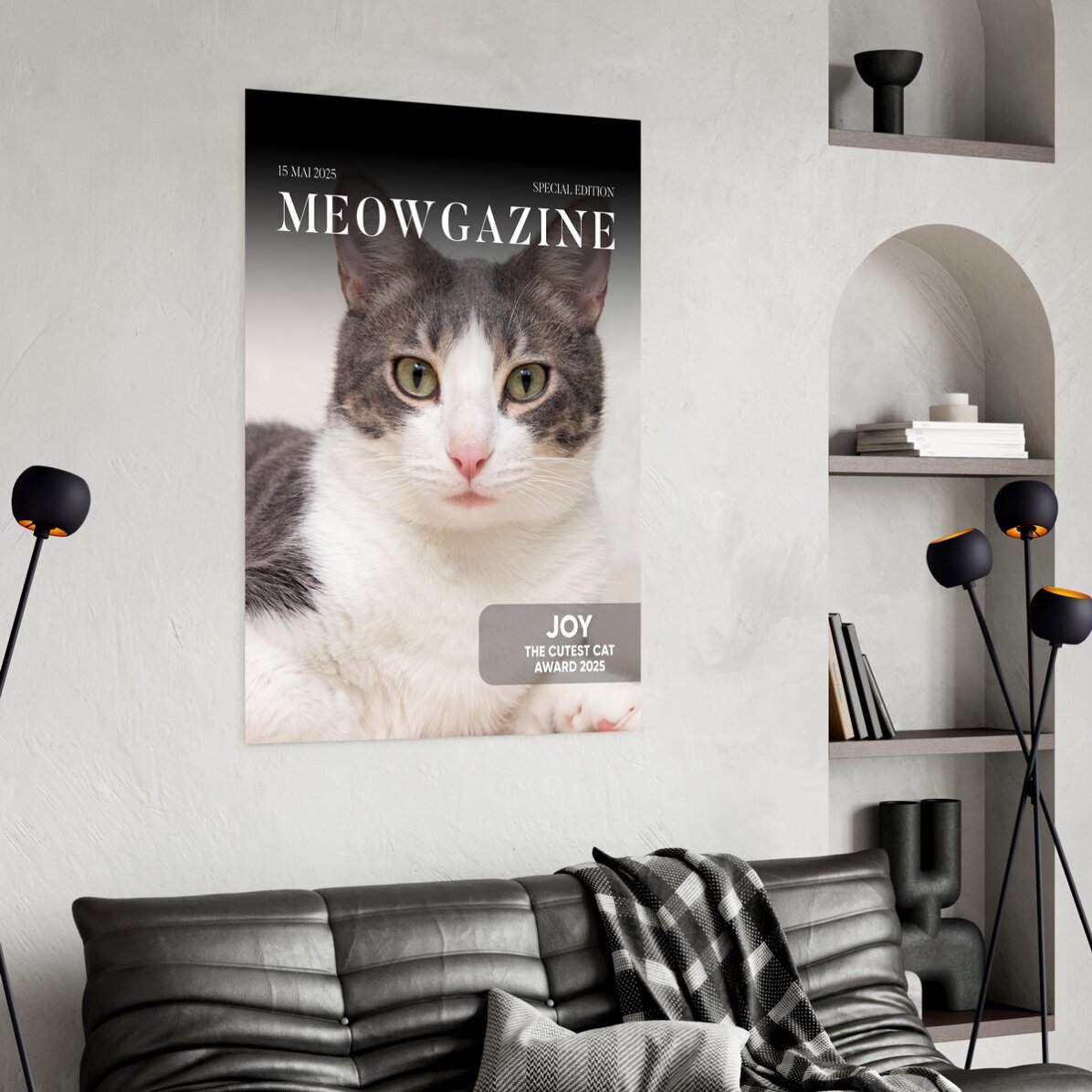 Personalised poster with photo and text - Meowgazine