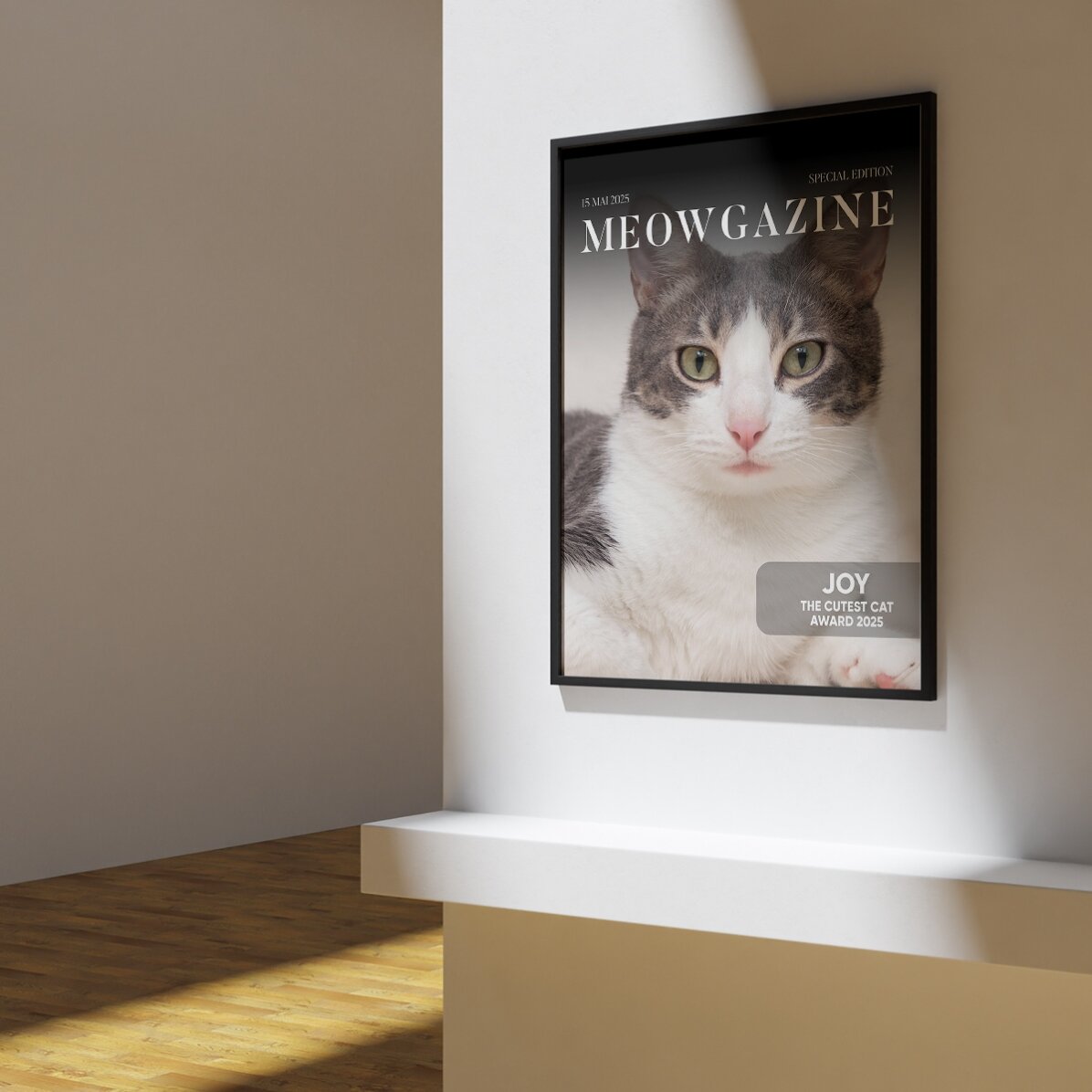 Personalised poster with photo and text - Meowgazine