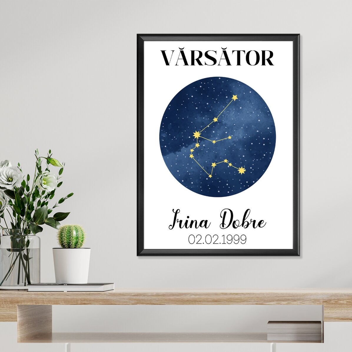 Affiche personnalisée avec texte - La constellation du signe du Verseau
