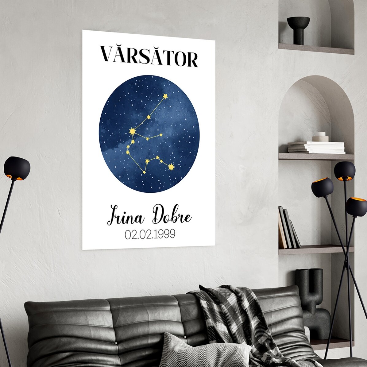 Affiche personnalisée avec texte - La constellation du signe du Verseau