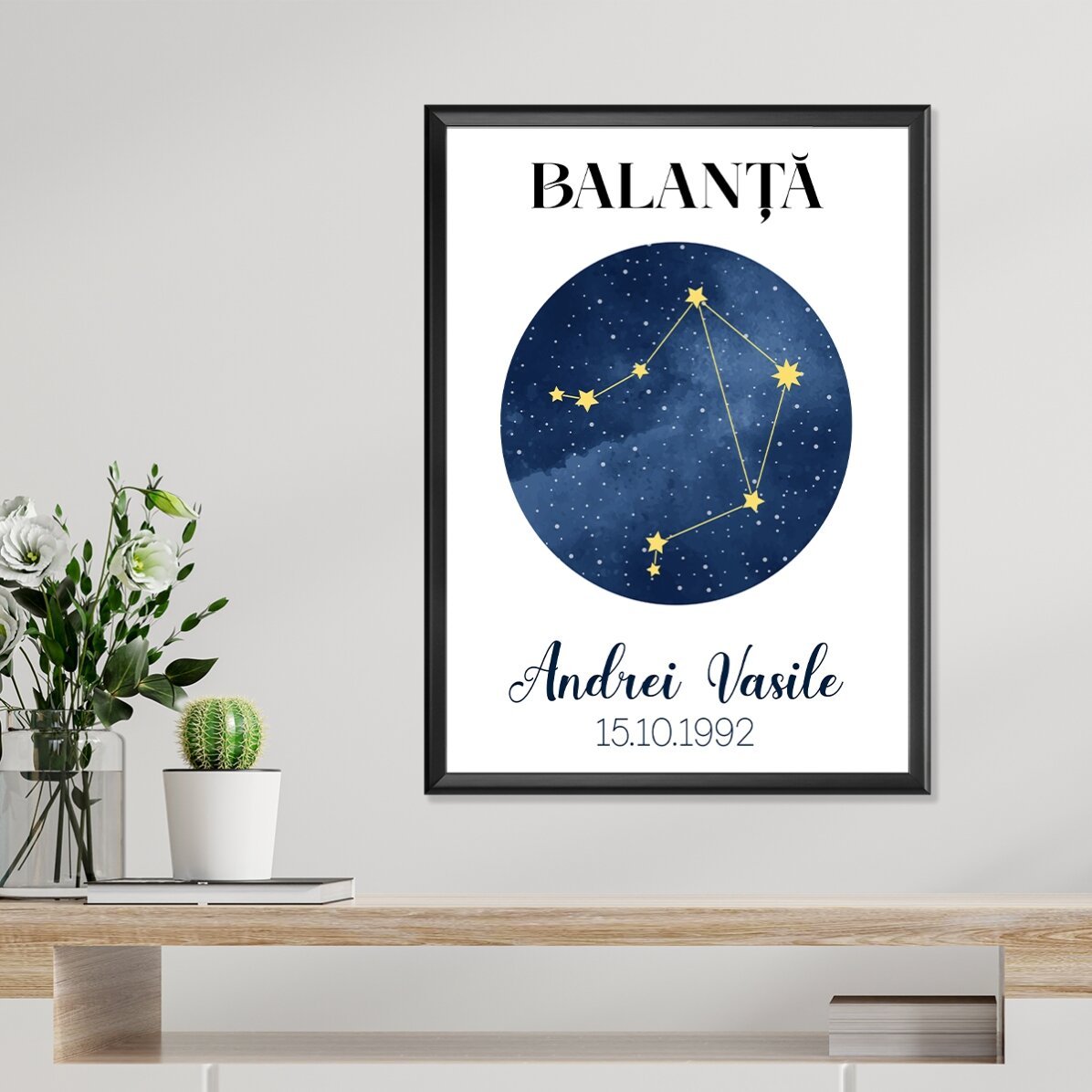 Affiche personnalisée avec texte - La constellation du signe du zodiaque de la Balance