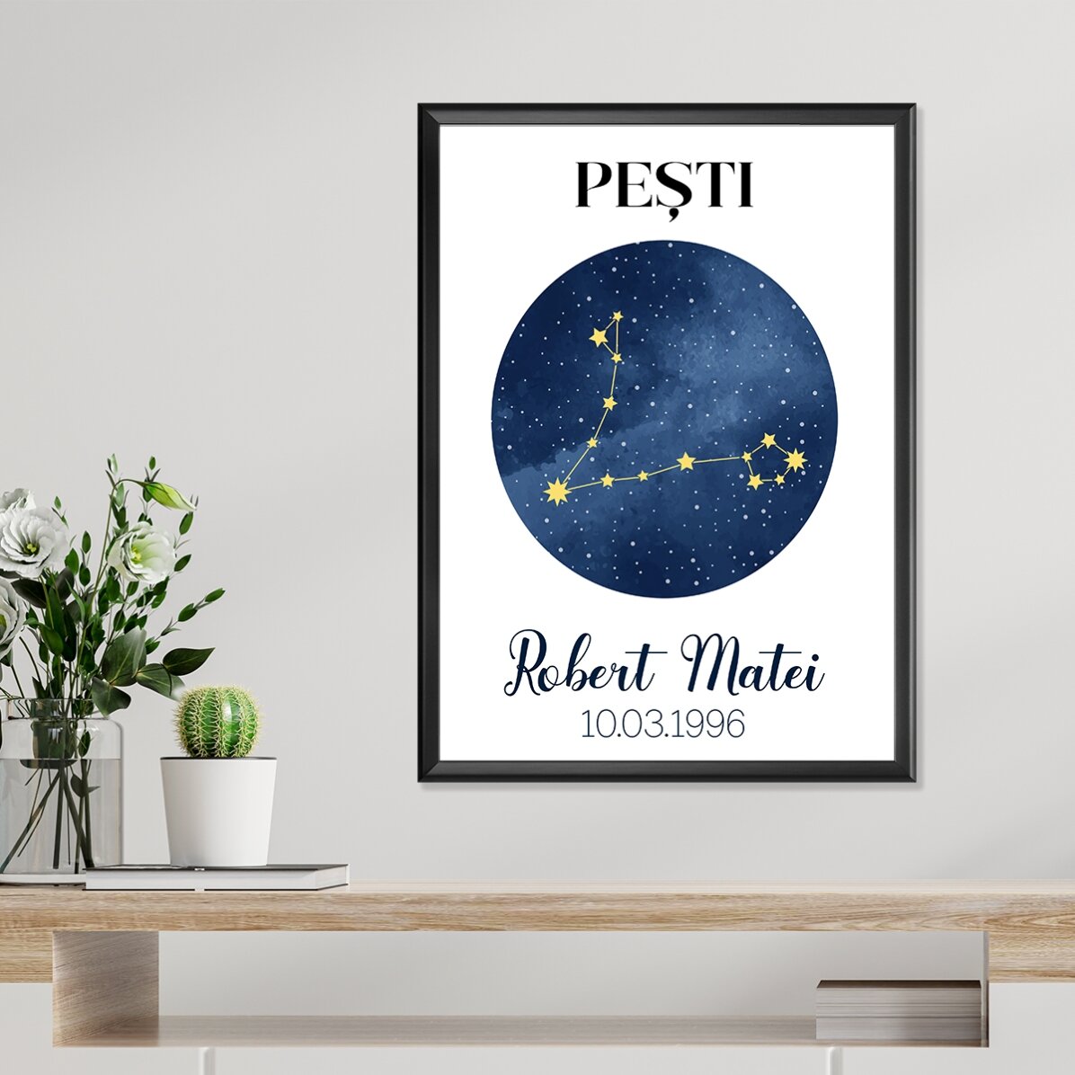 Affiche personnalisée avec texte - La constellation du signe du Poisson